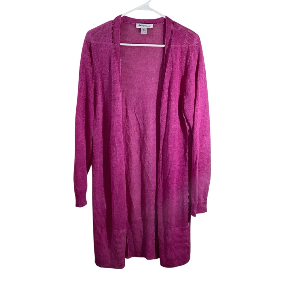 Tommy Bahama 100% Linen Open Front Cardigan Mid Length